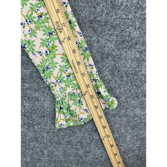 Chelsea Violet Dress Flare Small A-Line Long Sleeve V-Neck Green - Picture 8 of 15